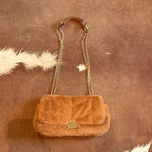 a new day Camel Faux Fur Shoulder Bag